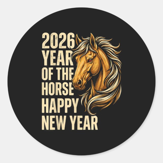 Adesivo 2026 Year Of The Horse Happy Chinese New Year Fire (Frente)