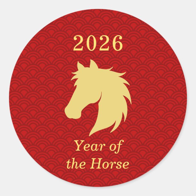 Adesivo 2026 Zodiac Chinese New year of the Horse (Frente)