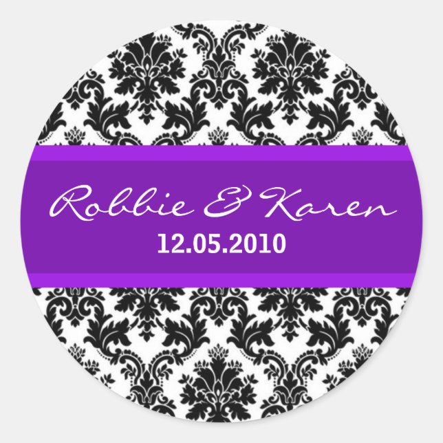 Adesivo 20 - 1,50" Preto, Damasco e Favor Roxo (Frente)