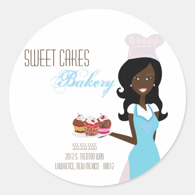 Adesivo 20 - 1,5" African American Baker Address Stickers (Frente)