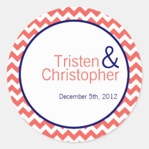 Adesivo 20 - 1,5" azuis marinhos corais Chevron das