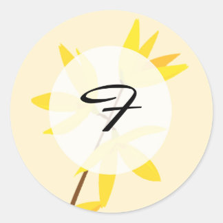 Adesivo 20 - 1.5 Envelope Amarelo do selo e creme floral