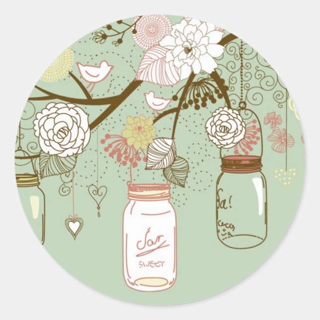 Adesivo 20 - 1,5" Envelope Primavera Floral Mason Jars ver (Frente)