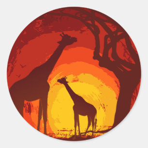 Adesivo 20 - 1.5 Envelope Seal African Safari Giraffe Sun