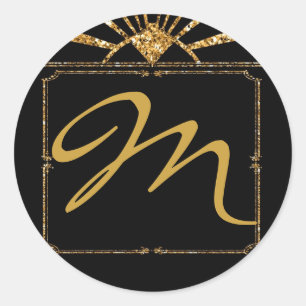 Adesivo 20 - 1.5 Envelope Seal Art Deco Roaring 20s GATSB