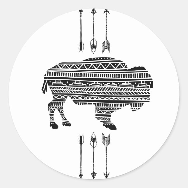 Adesivo 20 - 1.5 Envelope Seal Boho Buffalo Tribal Patter (Frente)