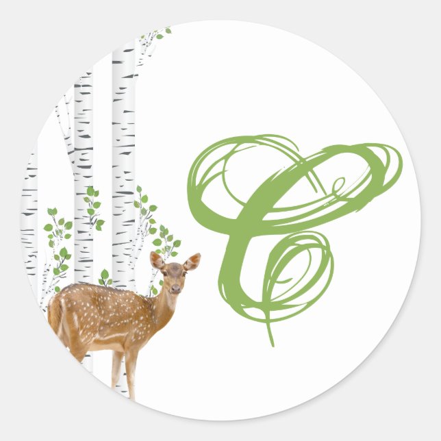 Adesivo 20 - 1.5 Envelope Seal Deer Doe Woodland Buck (Frente)