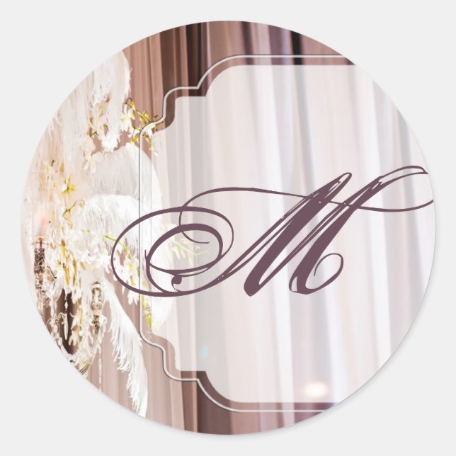 Adesivo 20 - 1.5 Envelope Seal Feather Center Piece Glam (Frente)