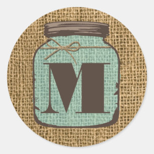 Adesivo 20 - 1.5 Envelope Seal Mason Jar Burlap Country