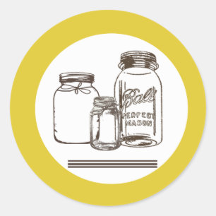 Adesivo 20 - 1.5 Envelope Seal Mason Jar Country Rustic