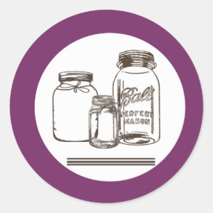 Adesivo 20 - 1.5 Envelope Seal Mason Jar Country Rustic