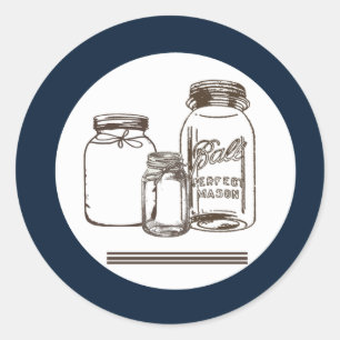 Adesivo 20 - 1.5 Envelope Seal Mason Jar Country Rustic