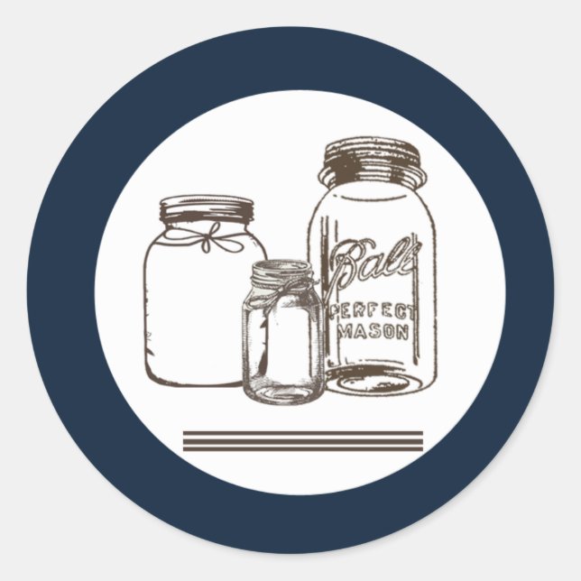 Adesivo 20 - 1.5 Envelope Seal Mason Jar Country Rustic (Frente)