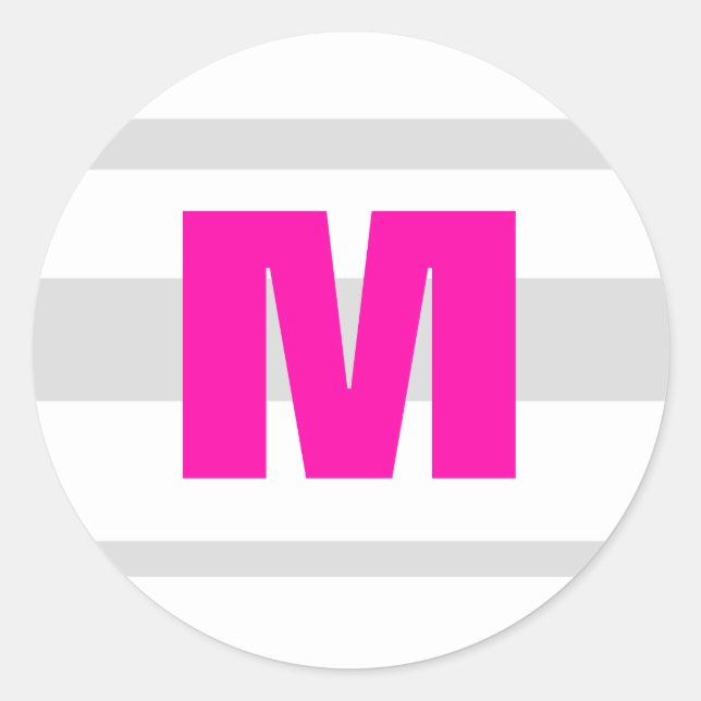 Adesivo 20 - 1,5 Envelope Seal Moderno Néon Stripe Rosa (Frente)