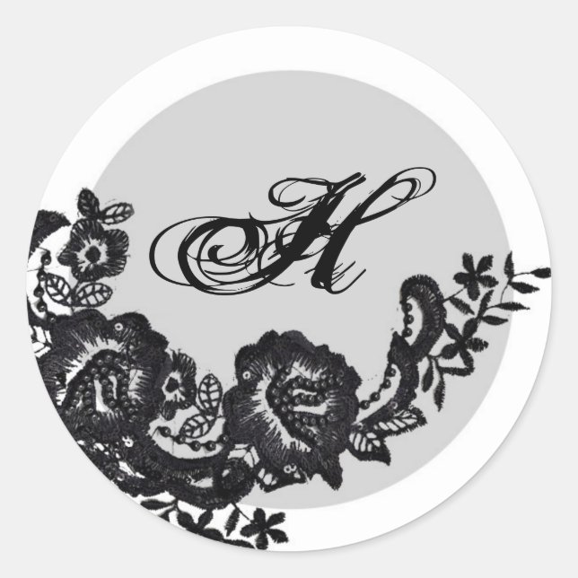 Adesivo 20 - 1.5 Envelope Seal Preto Lace Damasco Antiguo (Frente)