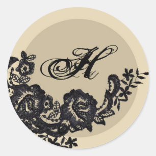 Adesivo 20 - 1.5 Envelope Seal Preto Lace Damasco Antiguo