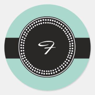 Adesivo 20 - 1.5 Envelope Seal Teal & Black Damask