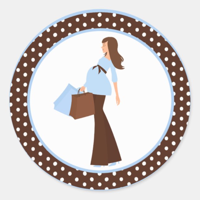 Adesivo 20 - 1,5" Envelope Selo Azul Bolinhas Mãe (Frente)