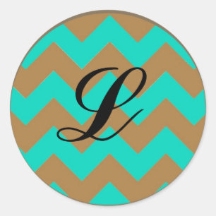 Adesivo 20 - 1.5 Envelope Selo Chevron Brown & Seafoam