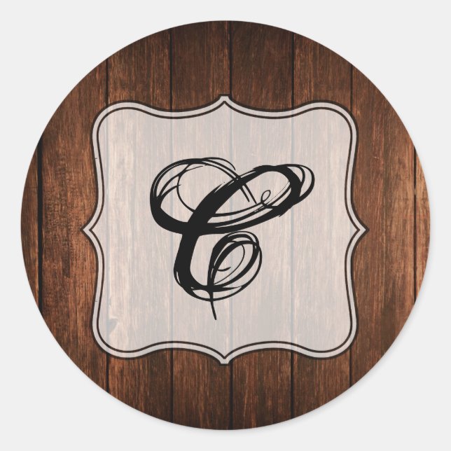 Adesivo 20 - 1.5 Envelope Selo de madeira Rústica (Frente)