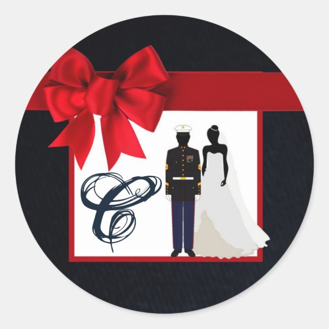 Adesivo 20 - 1.5 Envelope Selo Marinho Uniforme Noiva (Frente)