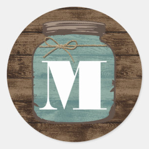 Adesivo 20 - 1.5 Envelope Selo Mason Jar Wood País