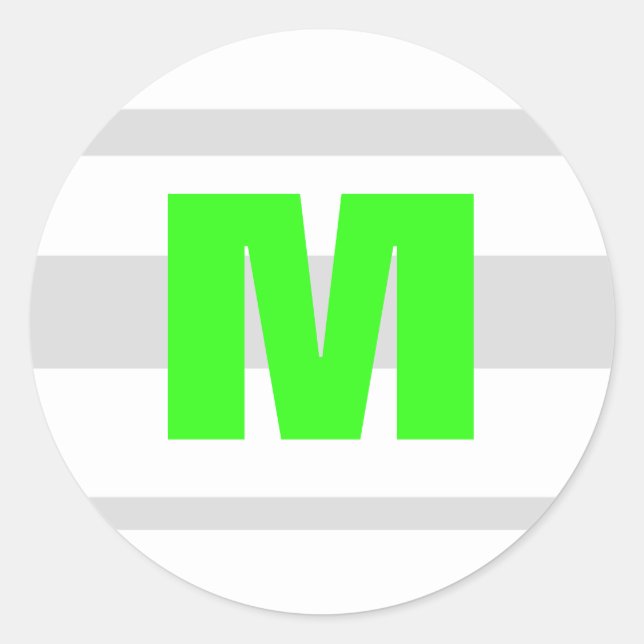 Adesivo 20 - 1.5 Envelope Selo Moderno Néon Stripe Verde (Frente)