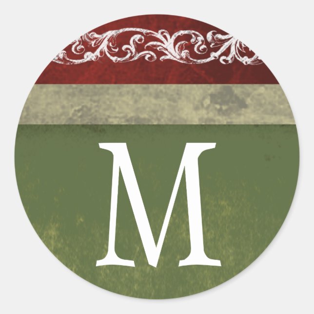 Adesivo 20 - 1,5 Envelope Selo Monograma XMAS Natal (Frente)