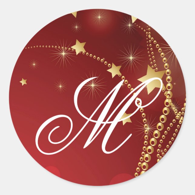 Adesivo 20 - 1,5 Envelope Selo Monograma XMAS Natal (Frente)