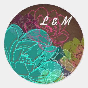 Adesivo 20 - 1.5 Envelope Selo Neon Primavera Floral