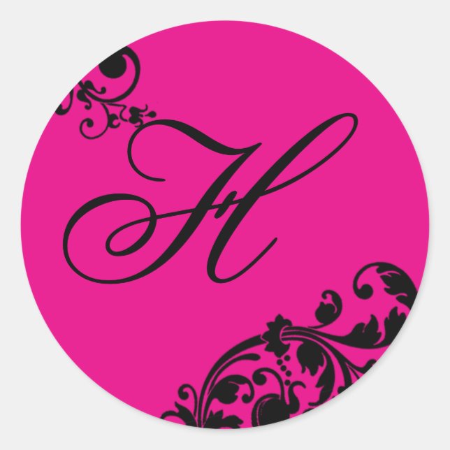 Adesivo 20 - 1.5 Envelope Selo Preto Rosa Quente (Frente)