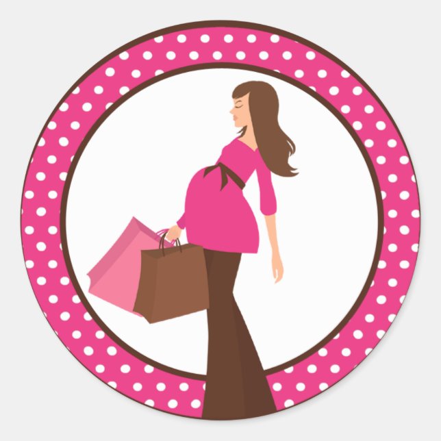 Adesivo 20 - 1,5" Envelope Selo Rosa Mod Mãe Bolinhas (Frente)