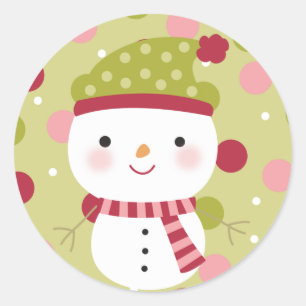 Adesivo 20 - 1,5" Envelope Selo Snowman Frosty Bolinhas B