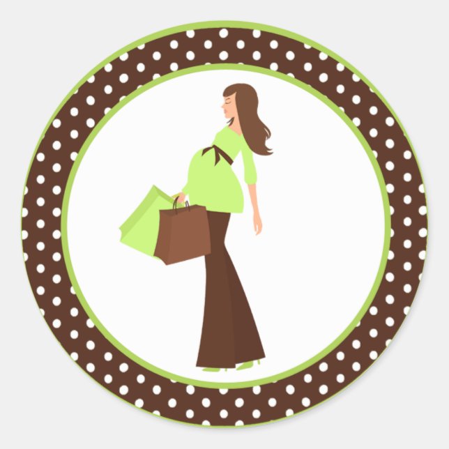 Adesivo 20 - 1,5" Envelope Selo Verde Bolinhas Mãe (Frente)