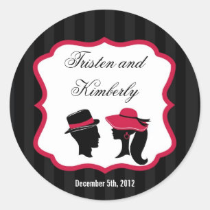 Adesivo 20 - 1,5" Favor de Stickers Formal Hats Elegante