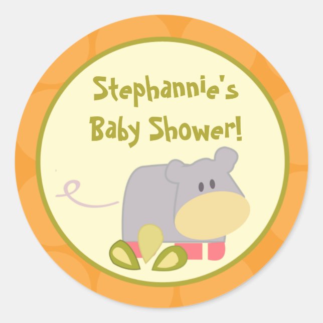 Adesivo 20 - 1,5" Favor dos Stickers Elefante Tropical (Frente)