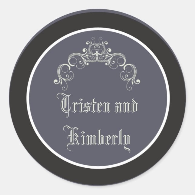 Adesivo 20 - 1,5" Favor Stickers Black Tie Affair Cinza El (Frente)