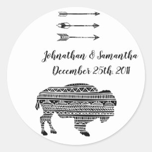 Adesivo 20 - 1,5" Favor Stickers Boho Buffalo