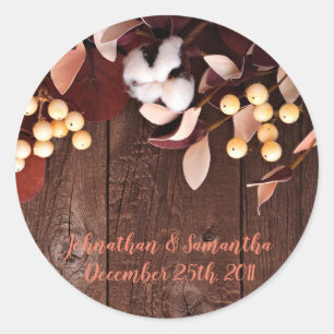 Adesivo 20 - 1,5" Favor Stickers Cotton Branch on Dark Wo
