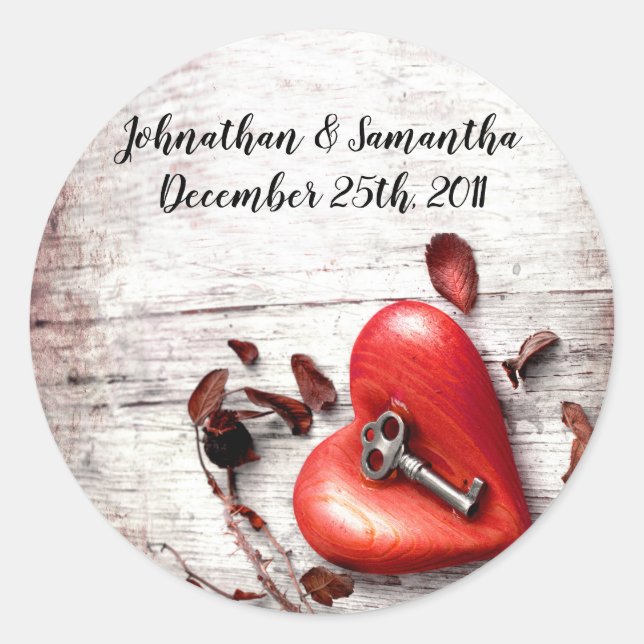 Adesivo 20 - 1,5" Favor Stickers Country Wood Key to my H (Frente)