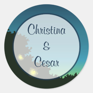 Adesivo 20 - 1,5" Favor Stickers Fireflies e Mason Jars