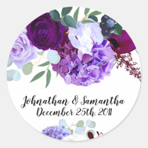 Adesivo 20 - 1,5" Favor Stickers Lavanda Hibiscus em W