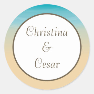 Adesivo 20 - 1,5" Favor Stickers Ocean Beach Shore Seashel