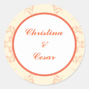 Adesivo 20 - 1,5" Favor Stickers Pinkish/Peach Scro Formal