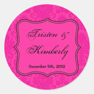 Adesivo 20 - 1,5" Favor Stickers Quente Cor-de-rosa Bla Da