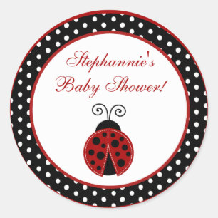 Adesivo 20 - 1,5" Favor Stickers Red Ladybug