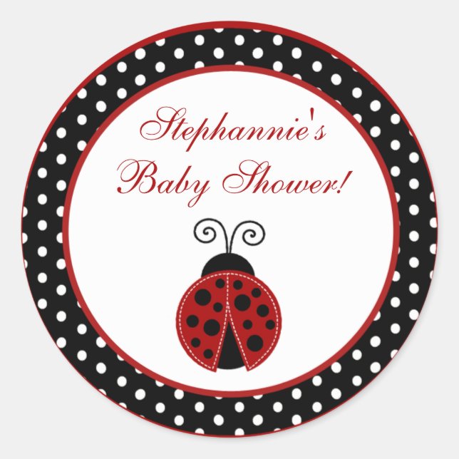Adesivo 20 - 1,5" Favor Stickers Red Ladybug (Frente)