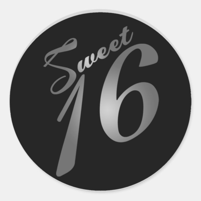 Adesivo 20 - 1,5" Favor Stickers Sweet 16 Silver (Frente)