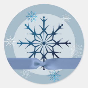 Adesivo 20 - 1,5 Polegadas de Envelope Azul Floco de Neve 
