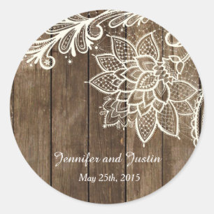 Adesivo 20 - 1,5 Polegadas Envelope Seal Lace Rustico Made